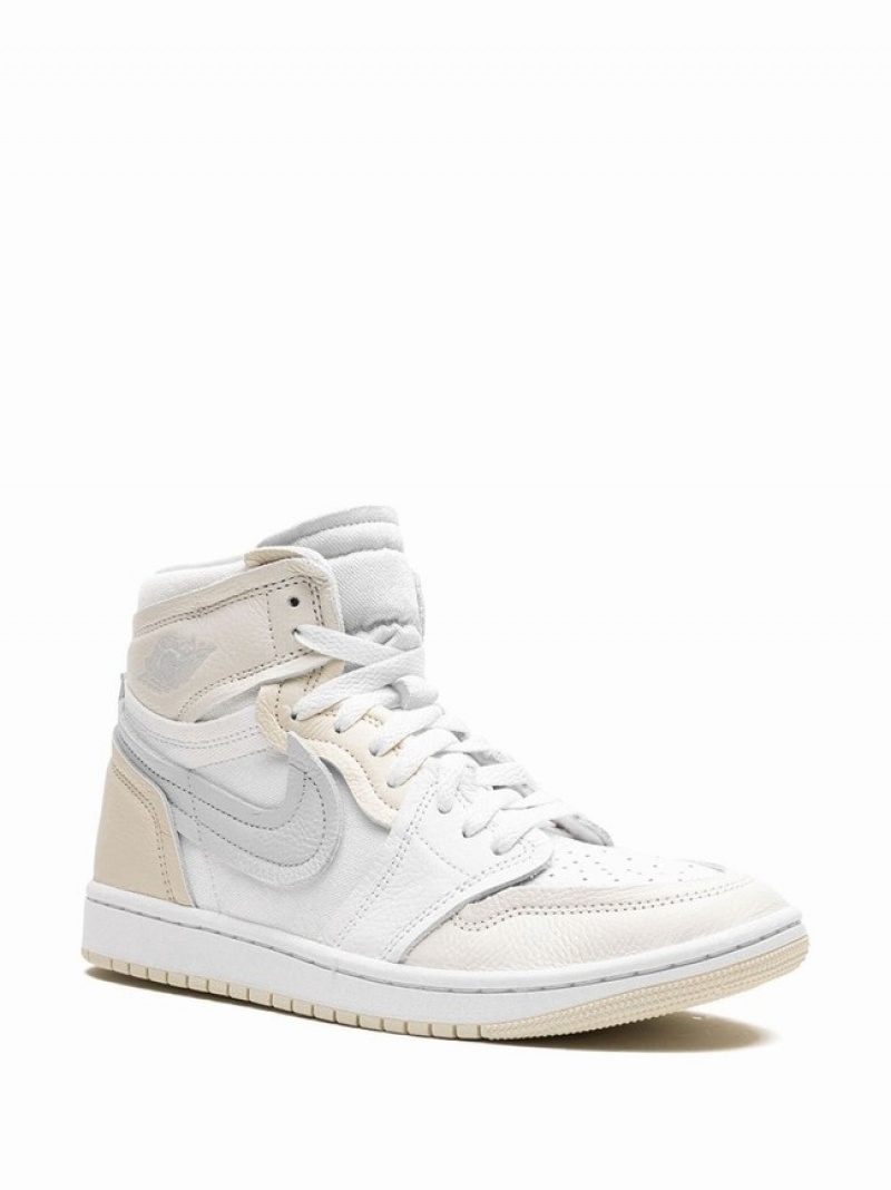 White / Beige / Grey Women's Nike High Coconut Milk Air Jordan 1 | ZIFCHR-634