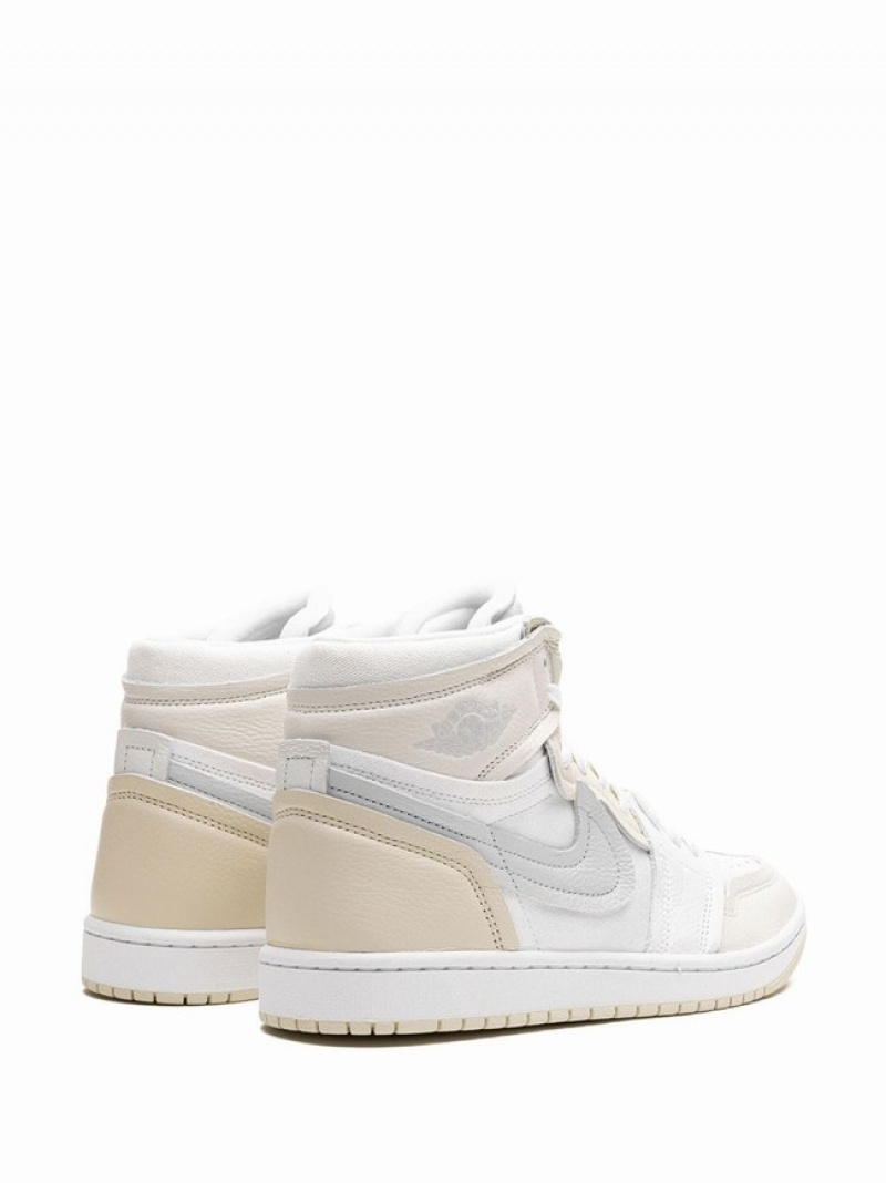 White / Beige / Grey Women's Nike High Coconut Milk Air Jordan 1 | ZIFCHR-634