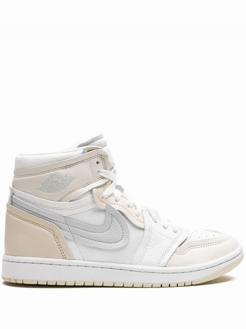 White / Beige / Grey Women\'s Nike High Coconut Milk Air Jordan 1 | ZIFCHR-634