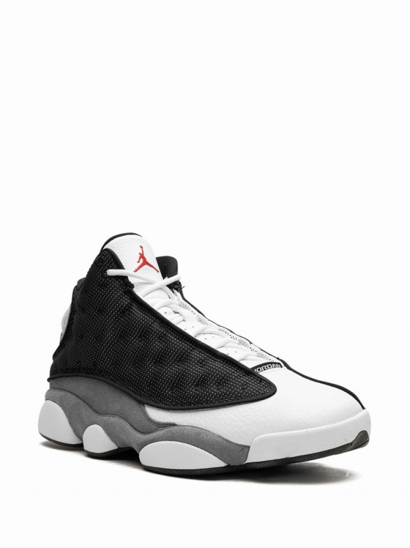 White / Black Men's Nike Flint Air Jordan 13 | OJIHUT-830