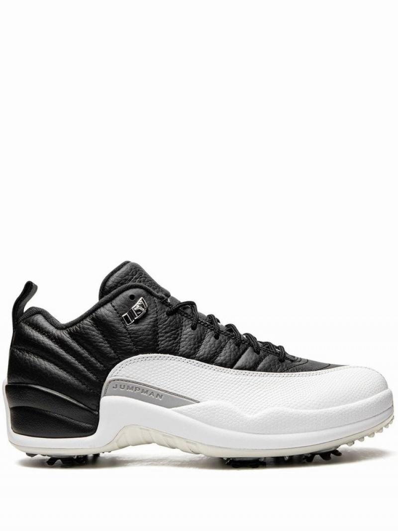 White / Black Men\'s Nike Low Air Jordan 12 | DGXKOW-759