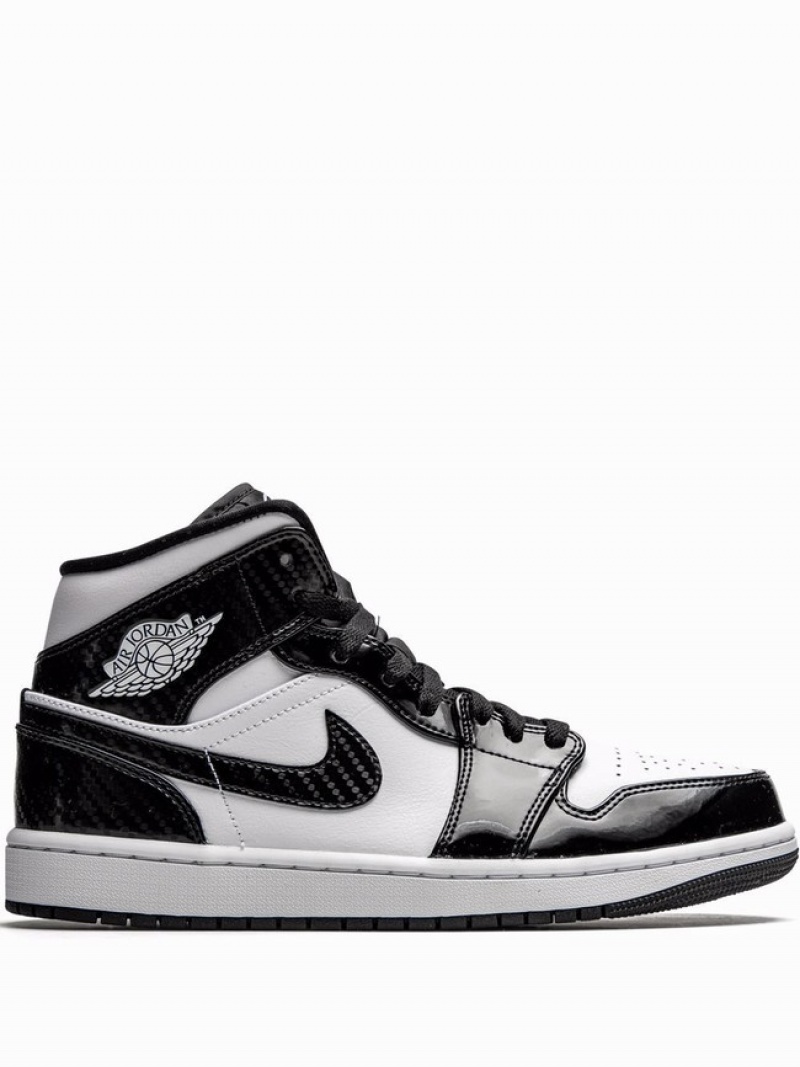 White / Black Men\'s Nike MID S Air Jordan 1 | OUCRPT-294