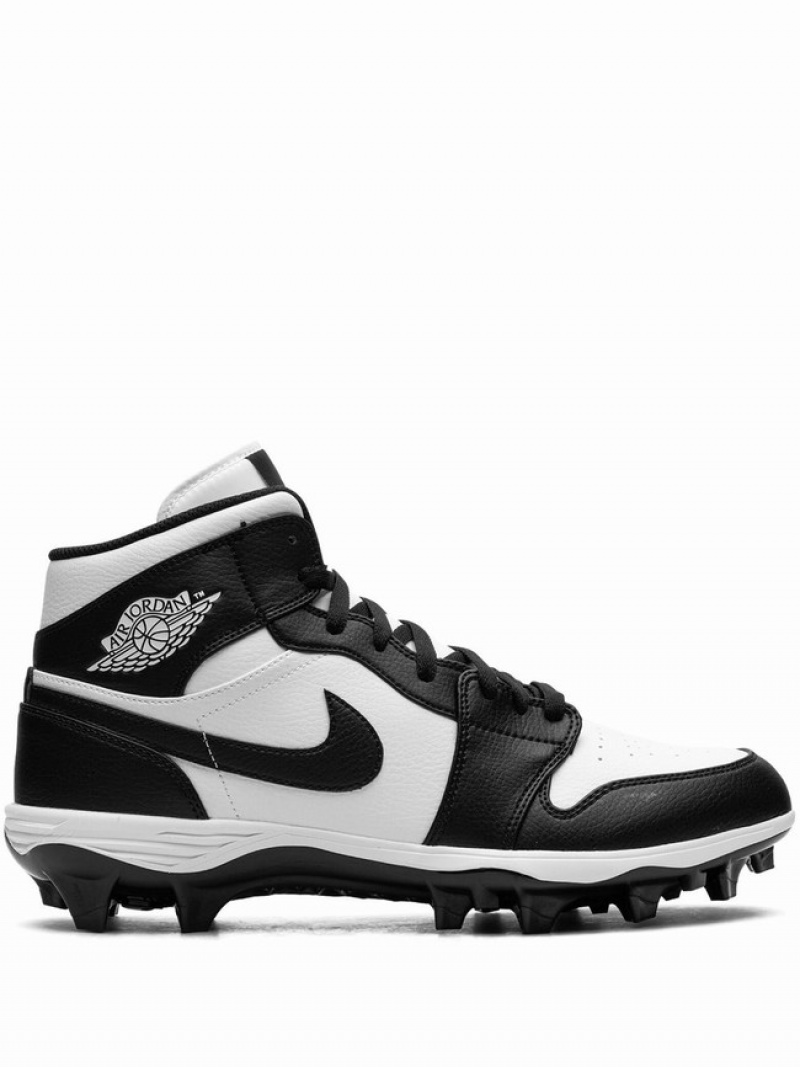 White / Black Men\'s Nike Mid Panda Air Jordan 1 | UCOLRF-410