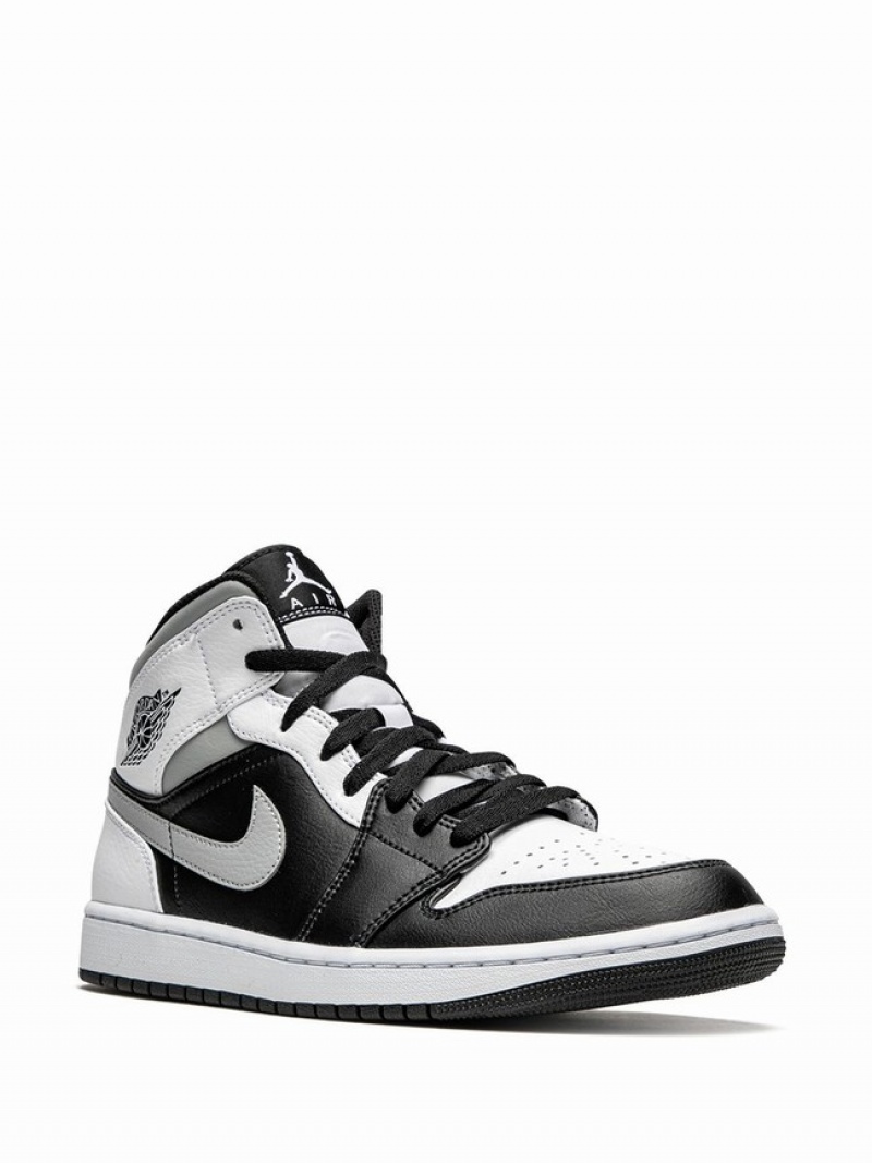 White / Black Men's Nike Mid Shadow Air Jordan 1 | VXHDYN-269