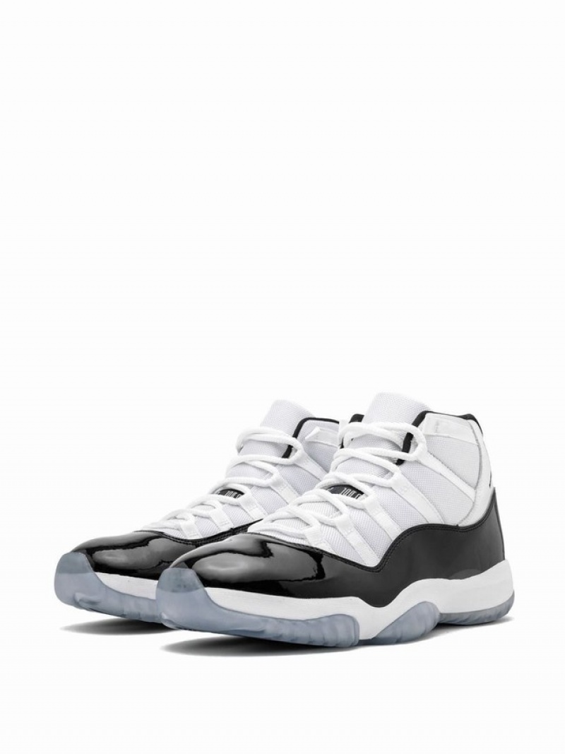 White / Black Men's Nike Retro Air Jordan 11 | BMWPDF-143