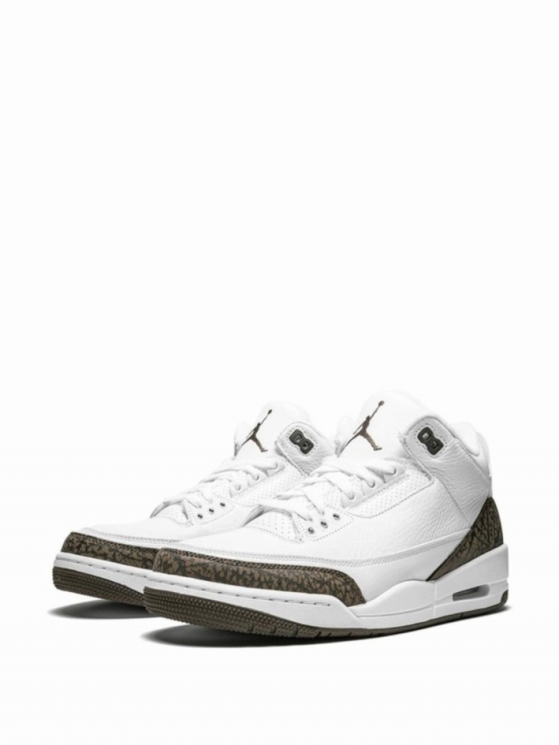 White / Black Men's Nike Retro Air Jordan 3 | YSTGUD-746