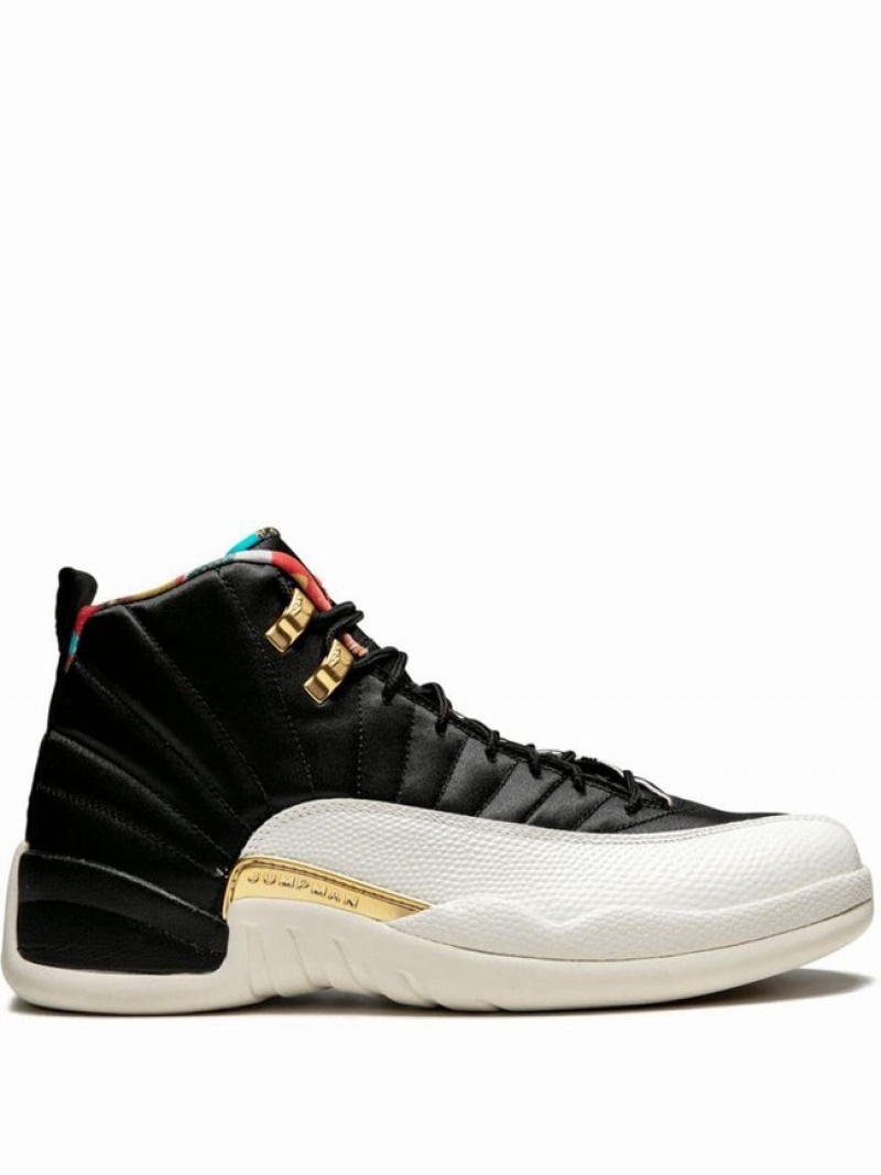 White / Black Men\'s Nike Retro CNY Air Jordan 12 | ZGAWHJ-290