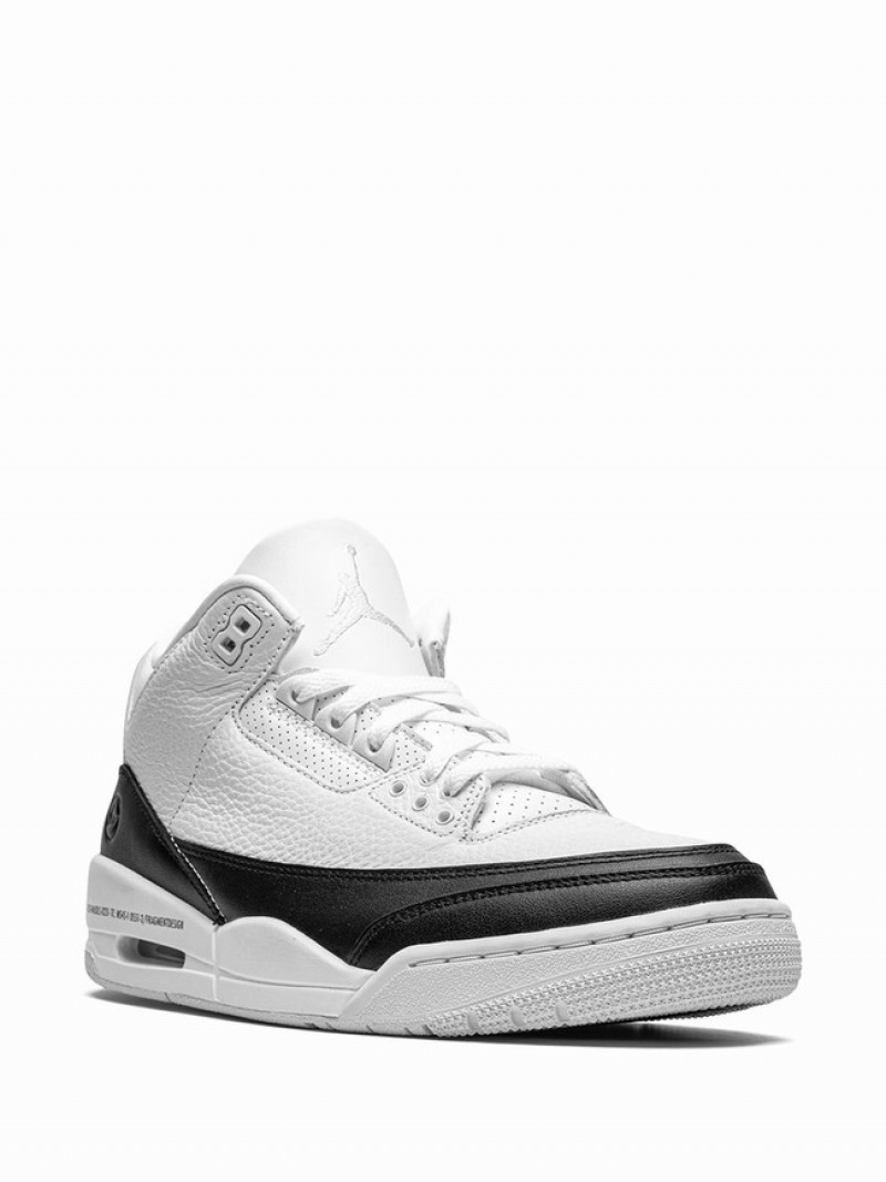 White / Black Men's Nike Retro Fragment Air Jordan 3 | OMXRWB-529