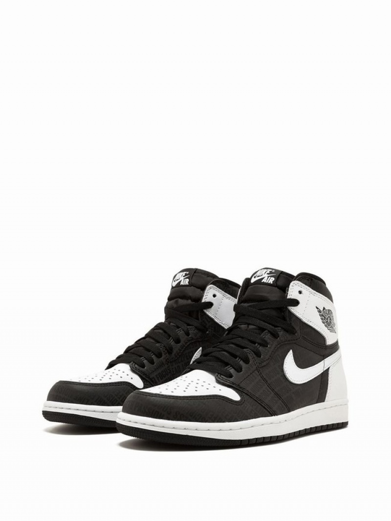 White / Black Men's Nike Retro High OG RE2PECT Air Jordan 1 | DRQYNB-632