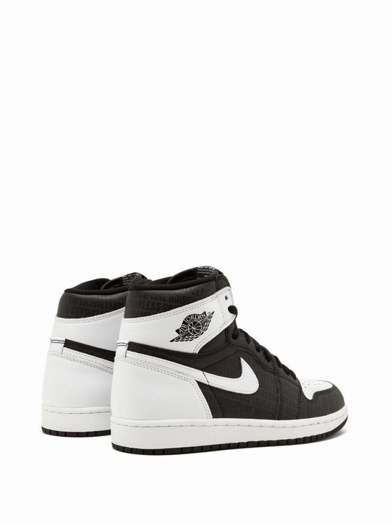 White / Black Men's Nike Retro High OG RE2PECT Air Jordan 1 | DRQYNB-632