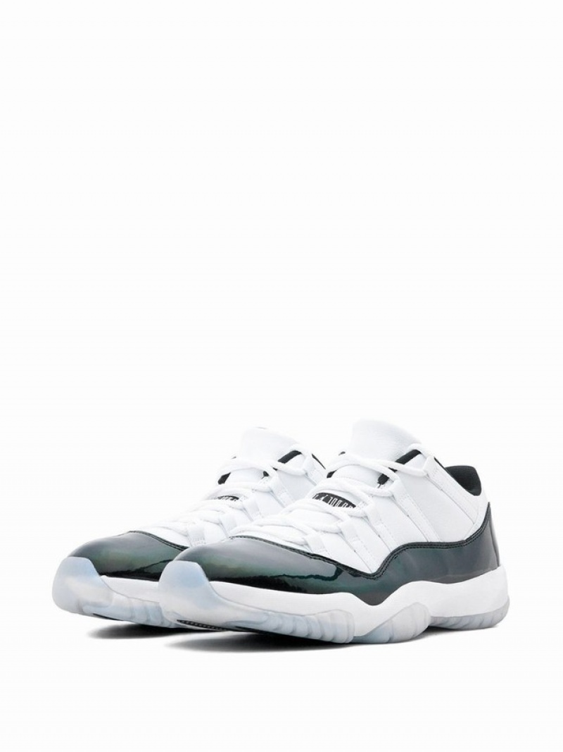 White / Black Men's Nike Retro Low Easter Emerald Air Jordan 11 | WBVUPO-679