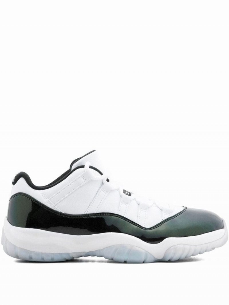 White / Black Men\'s Nike Retro Low Easter Emerald Air Jordan 11 | WBVUPO-679