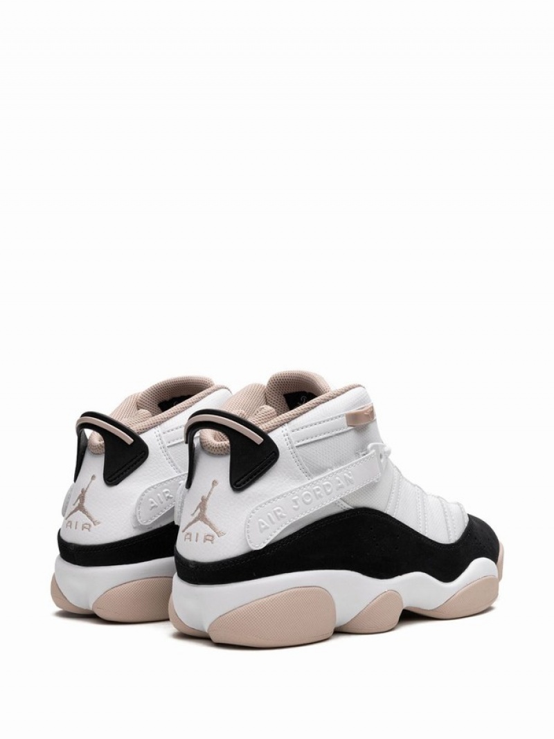 White / Black Men's Nike Rings Fossil Stone Air Jordan 6 | WTUSGM-096