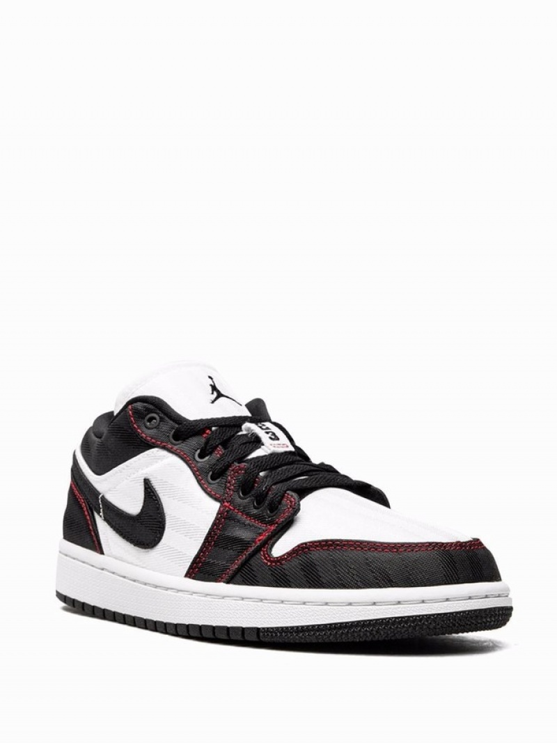 White / Black Women's Nike Low Air Jordan 1 | LHBUPG-154