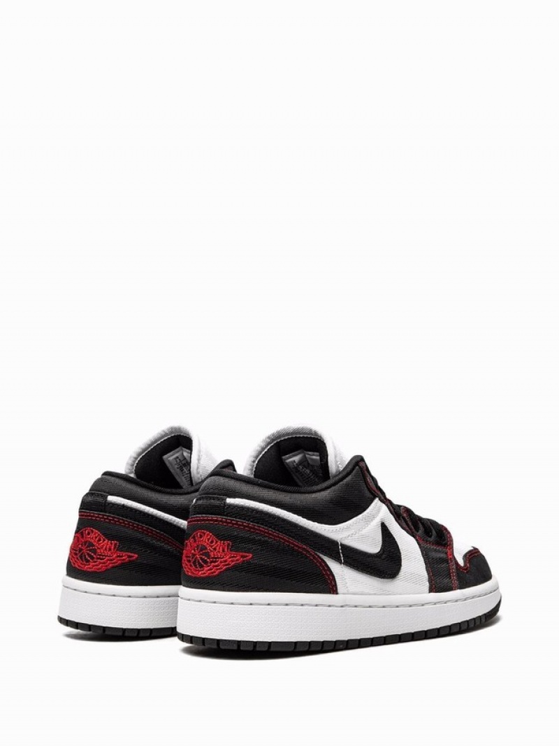 White / Black Women's Nike Low Air Jordan 1 | LHBUPG-154