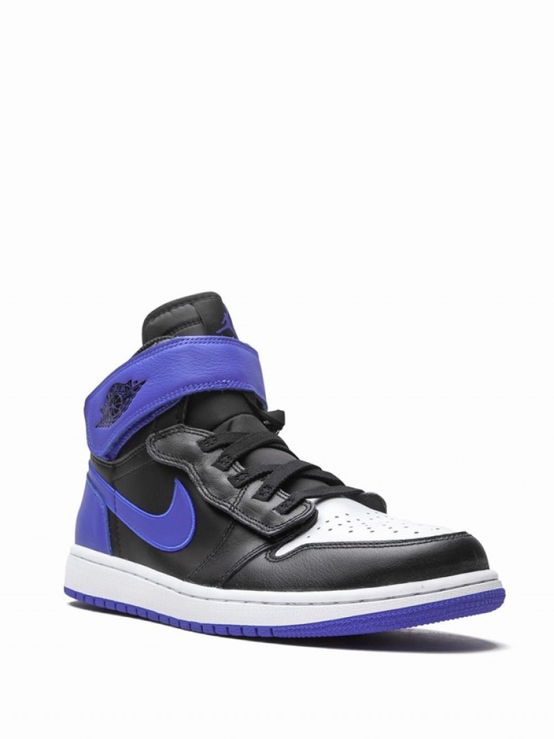 White / Black / Blue Men's Nike FlyEase Air Jordan 1 | LQYITS-812