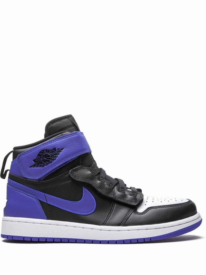 White / Black / Blue Men\'s Nike FlyEase Air Jordan 1 | LQYITS-812