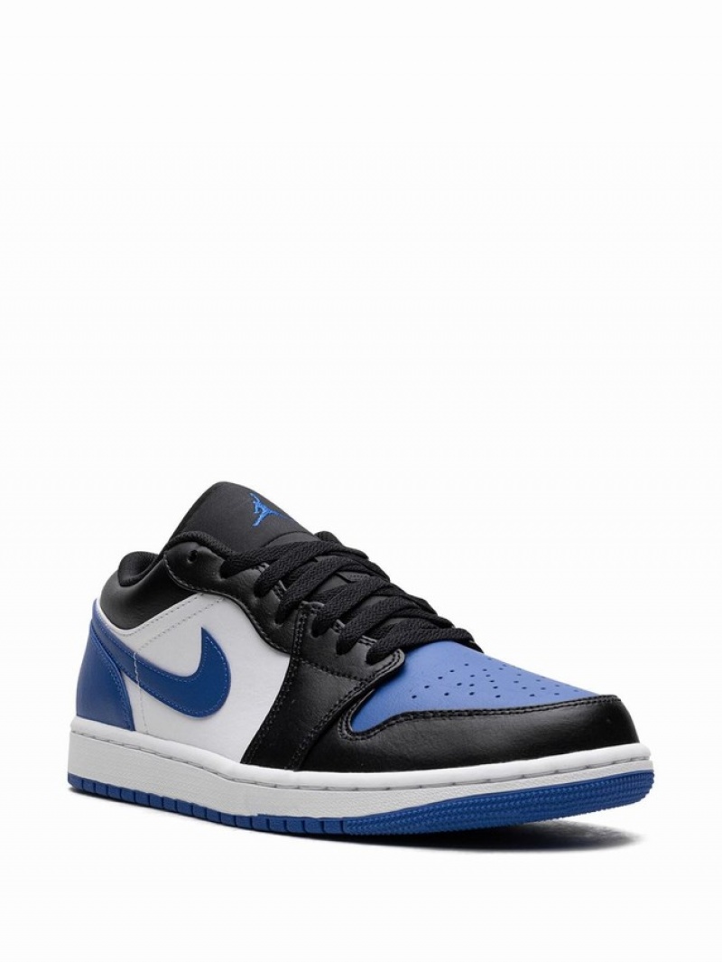 White / Black / Blue Men's Nike Low Bred Toe Air Jordan 1 | ADHXMQ-462