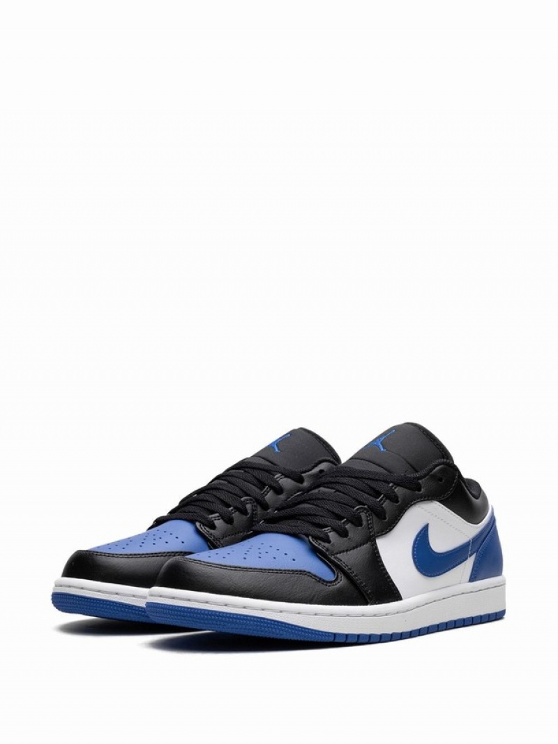 White / Black / Blue Men's Nike Low Bred Toe Air Jordan 1 | ADHXMQ-462