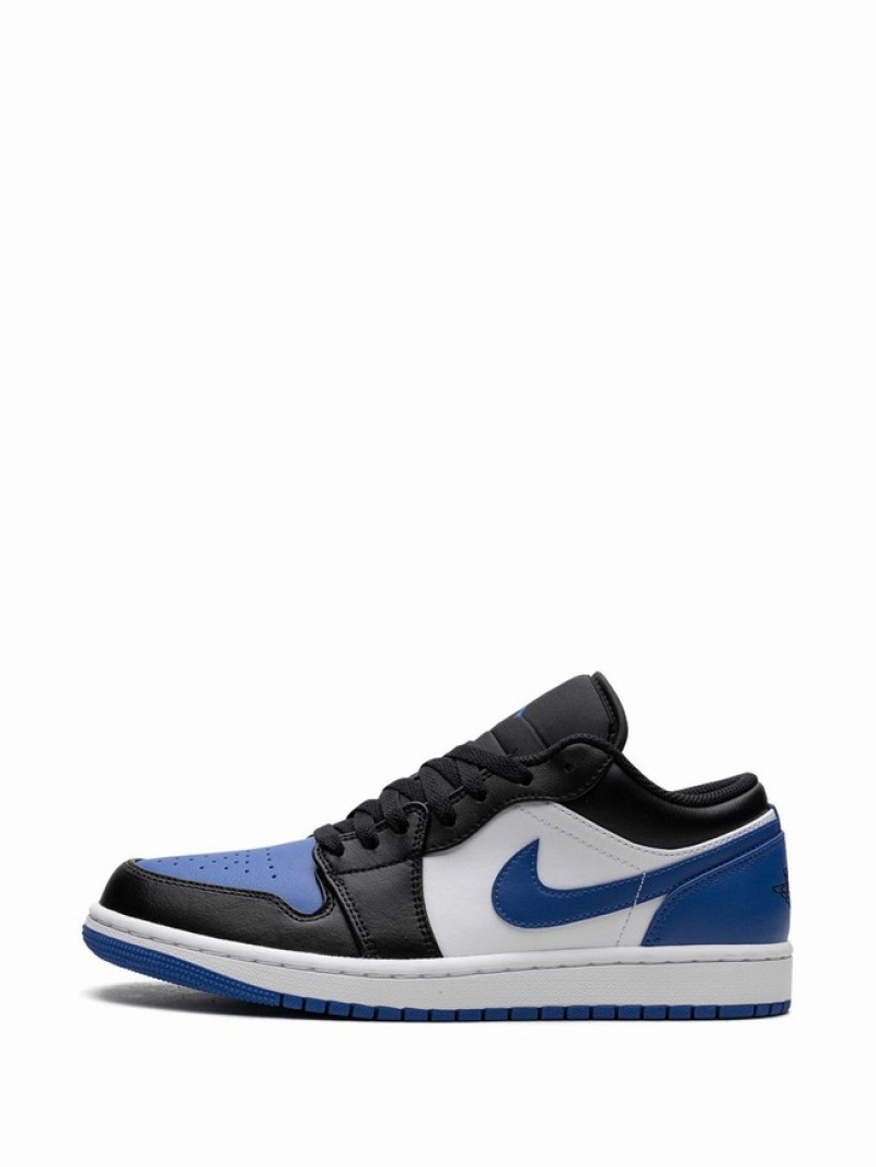 White / Black / Blue Men's Nike Low Bred Toe Air Jordan 1 | ADHXMQ-462