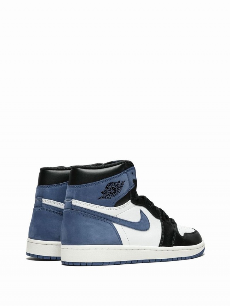 White / Black / Blue Men's Nike Retro High OG Air Jordan 1 | PJNIST-326