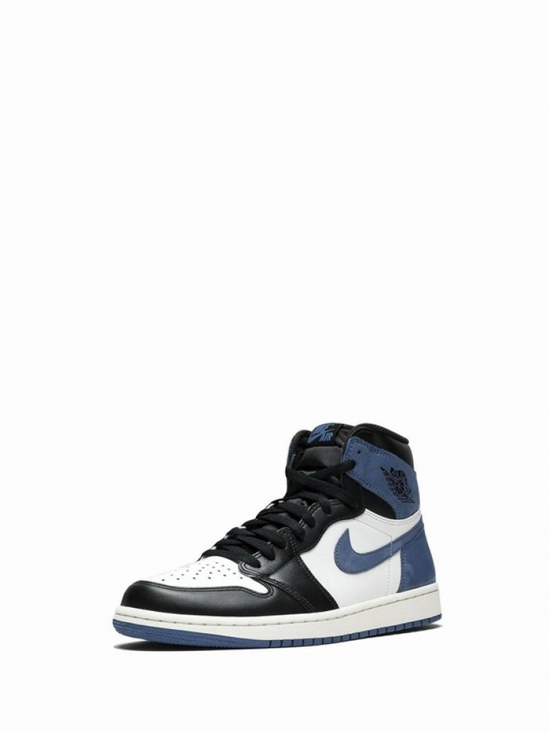 White / Black / Blue Men's Nike Retro High OG Air Jordan 1 | PJNIST-326