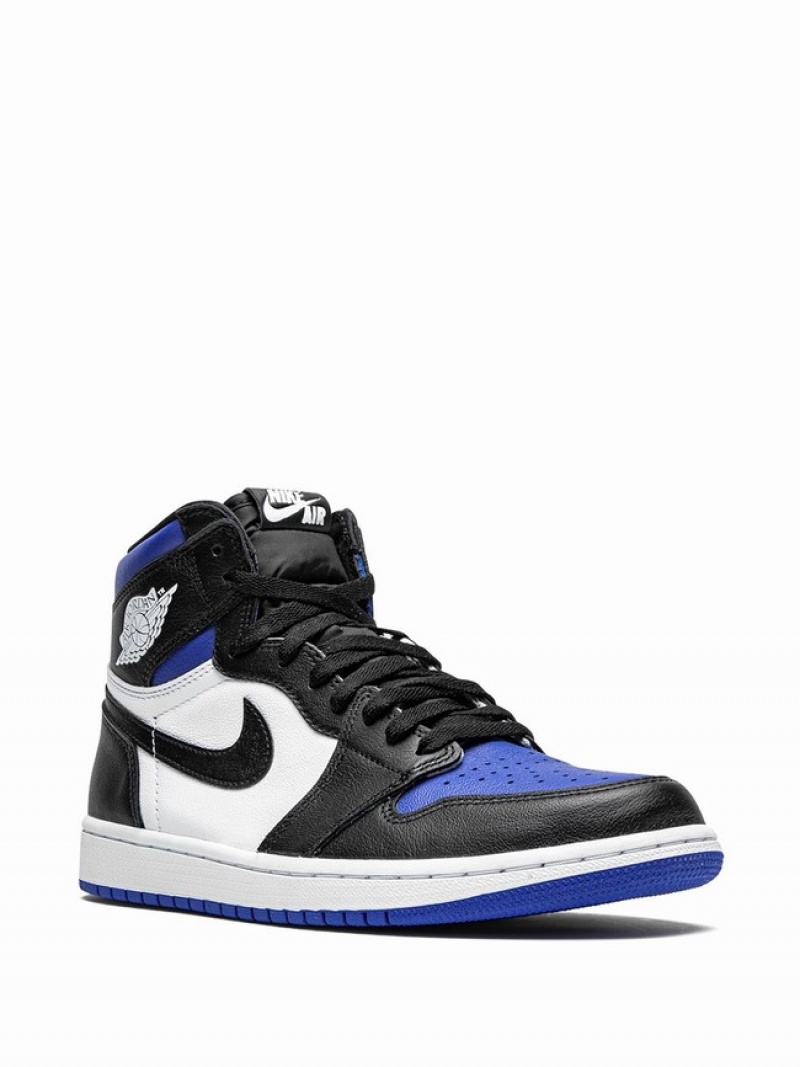 White / Black / Blue Men's Nike Retro High OG Royal Toe Air Jordan 1 | XETVAU-582