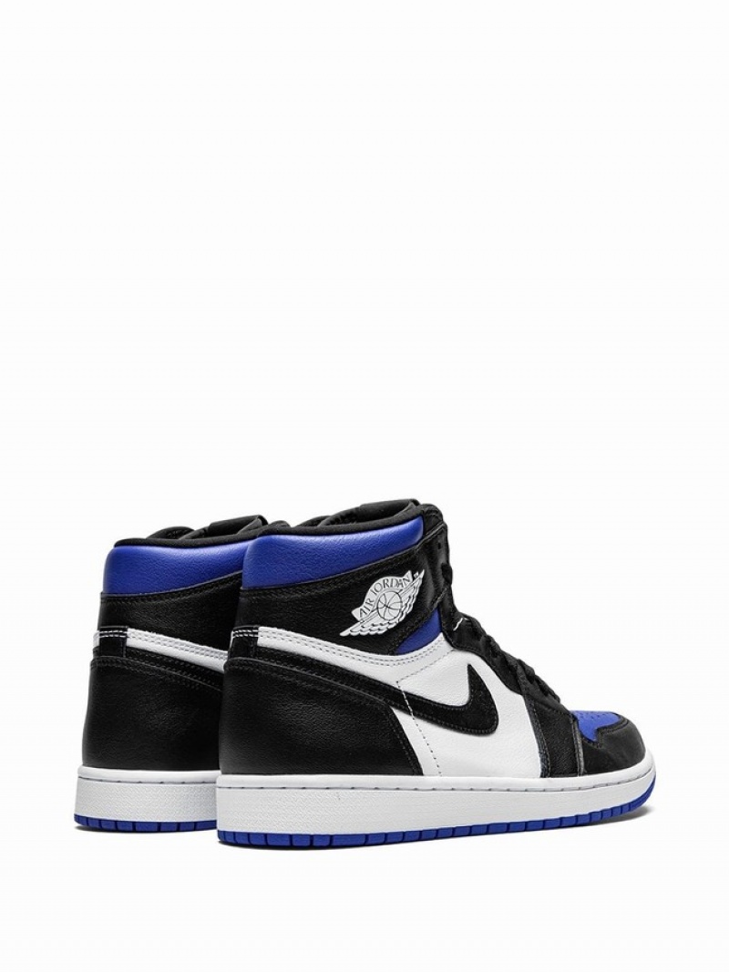 White / Black / Blue Men's Nike Retro High OG Royal Toe Air Jordan 1 | XETVAU-582