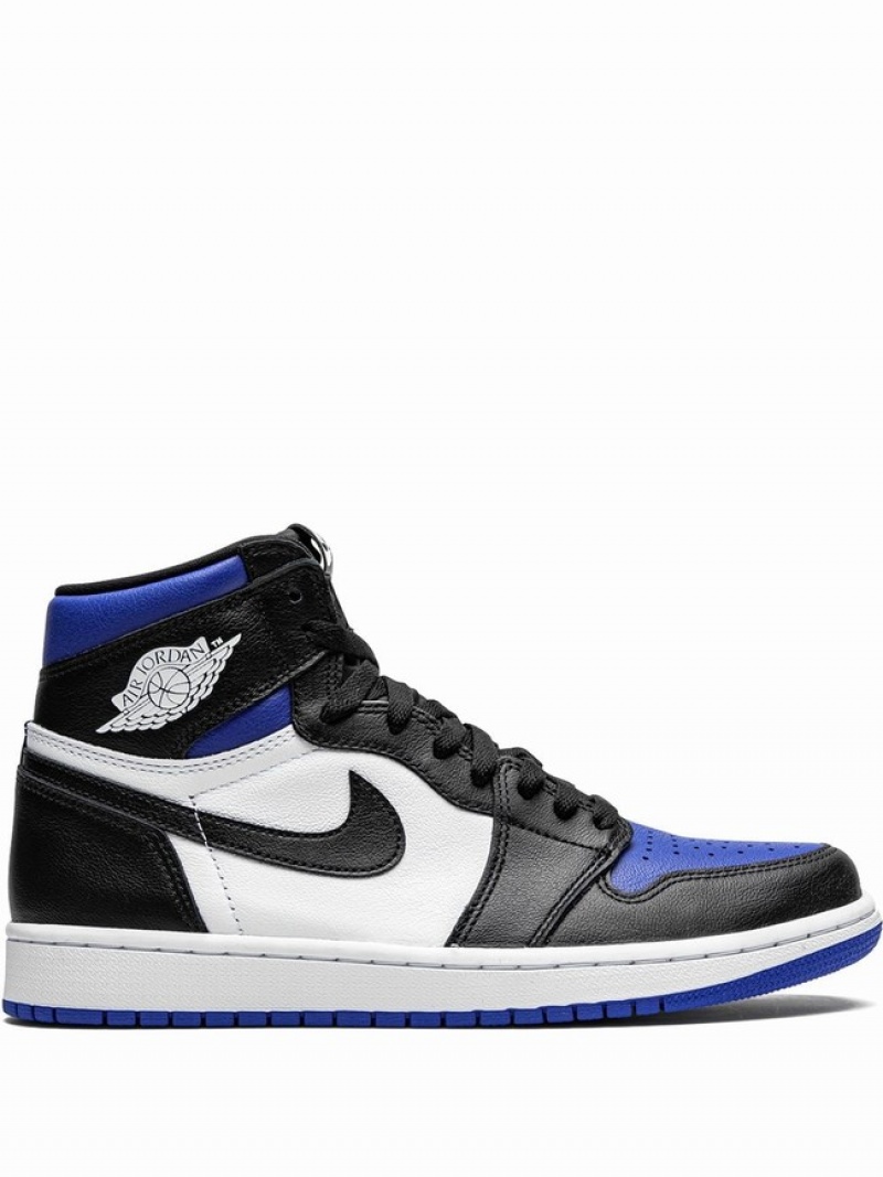 White / Black / Blue Men\'s Nike Retro High OG Royal Toe Air Jordan 1 | XETVAU-582