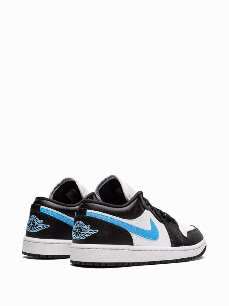 White / Black / Blue Women's Nike Low Air Jordan 1 | TMOZKL-872