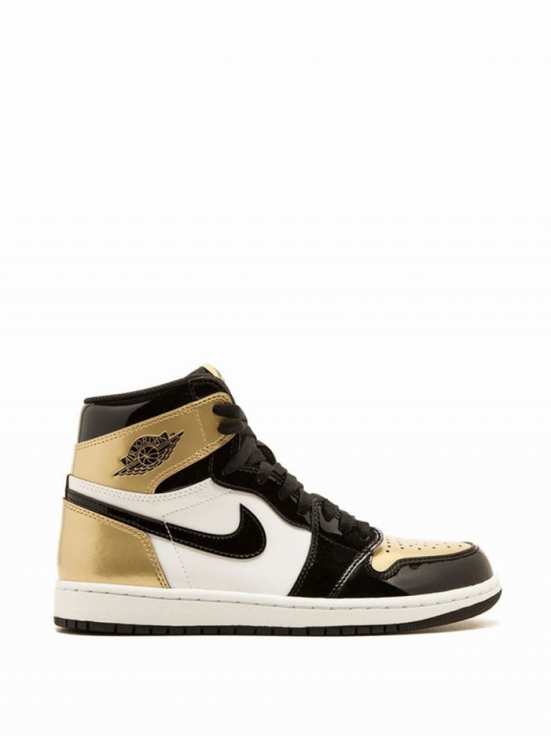 White / Black / Gold Men's Nike Retro High OG NRG Gold Top 3 Air Jordan 1 | KSOIVH-638