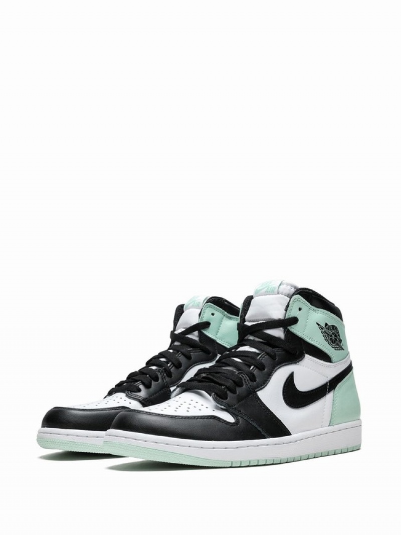 White / Black / Green Men's Nike Retro High OG NRG Air Jordan 1 | NQDKBO-879