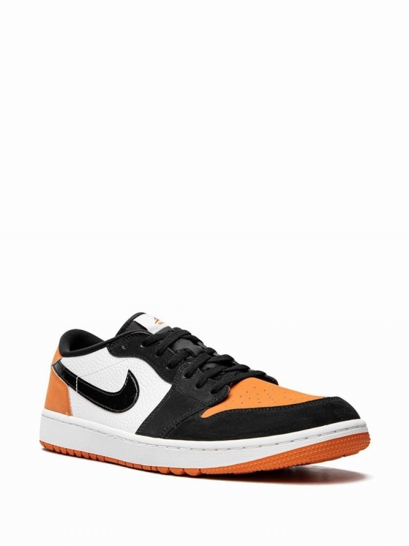 White / Black / Orange Men's Nike Retro Air Jordan 1 | NXEMYQ-132