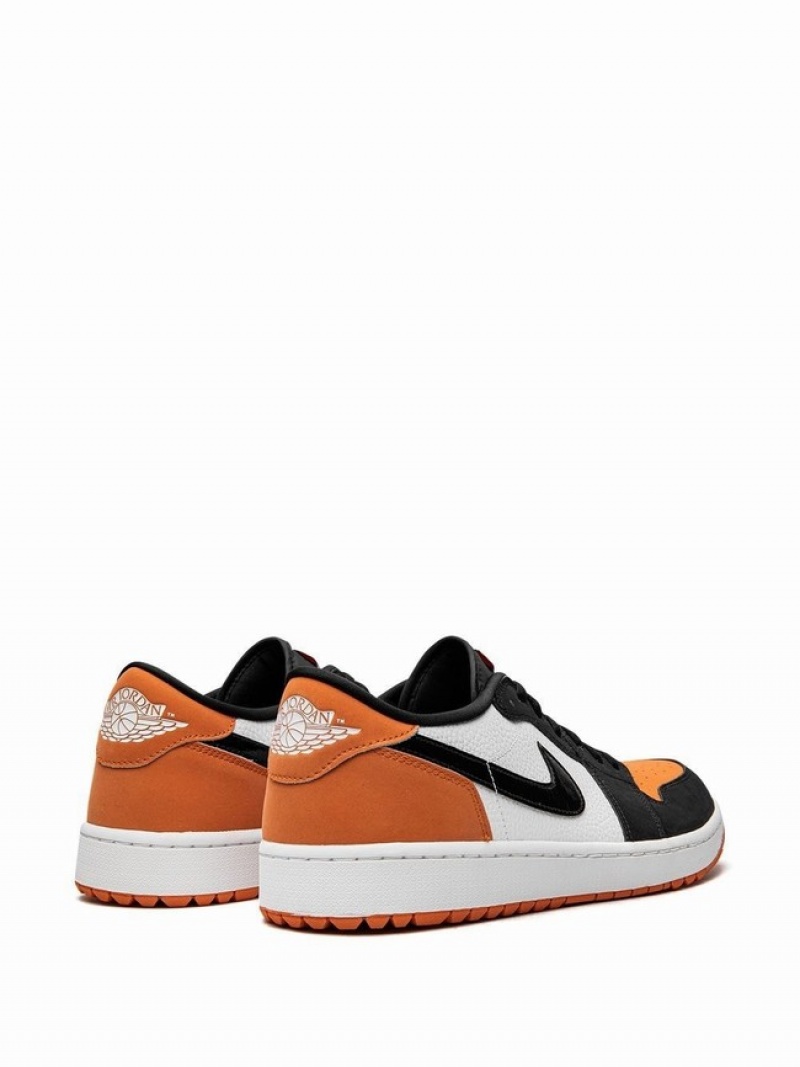 White / Black / Orange Men's Nike Retro Air Jordan 1 | NXEMYQ-132