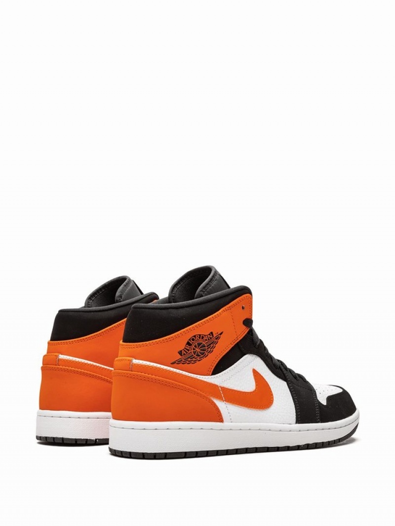 White / Black / Orange Women's Nike Mid Shattered Backboard Air Jordan 1 | FGAKYI-642