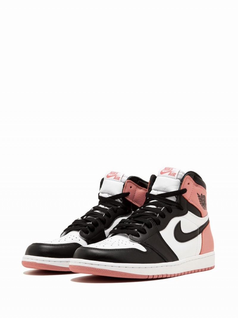 White / Black / Pink Men's Nike Retro High OG NRG Air Jordan 1 | MKCVQP-910