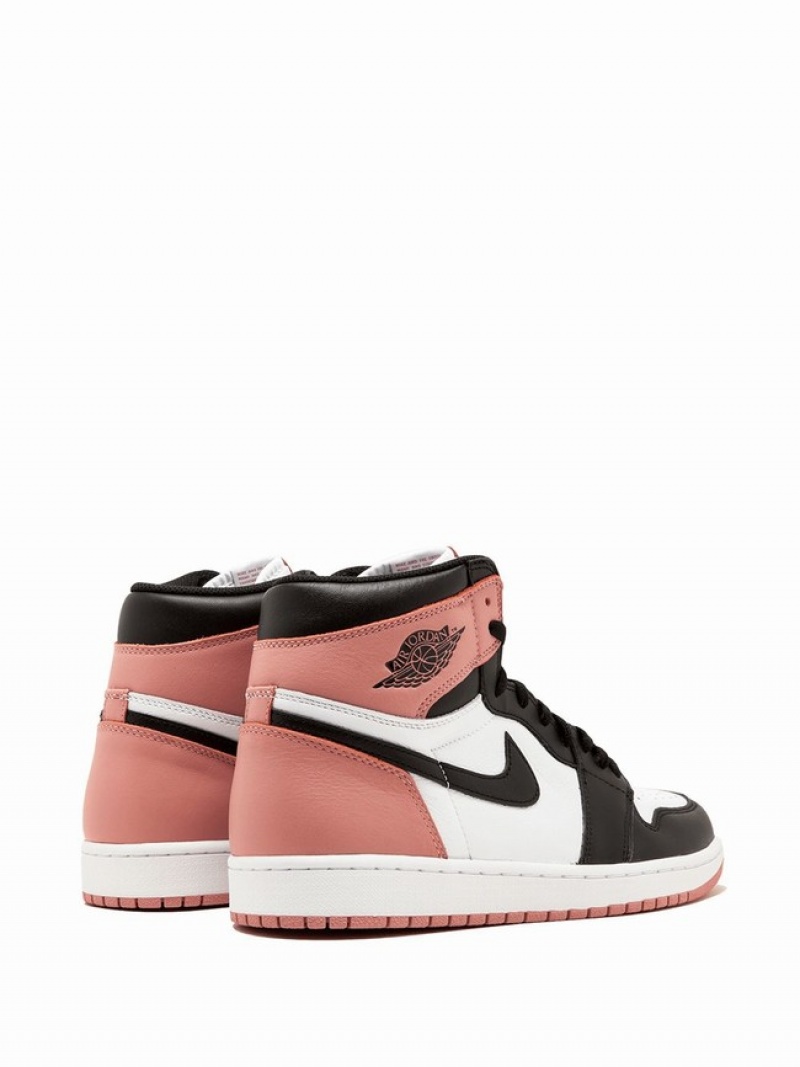 White / Black / Pink Men's Nike Retro High OG NRG Air Jordan 1 | MKCVQP-910