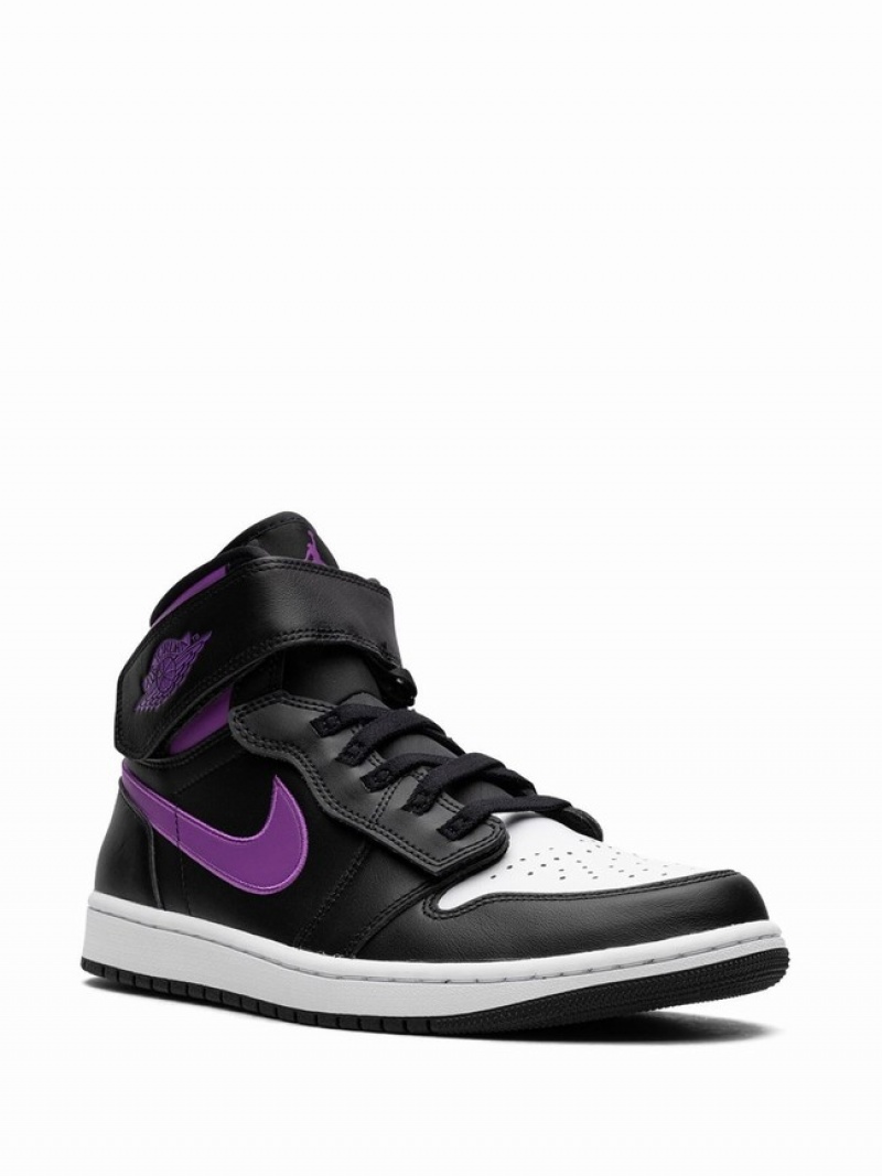 White / Black / Purple Men's Nike Hi Flyease Wild Berry Air Jordan 1 | RWJPYM-690