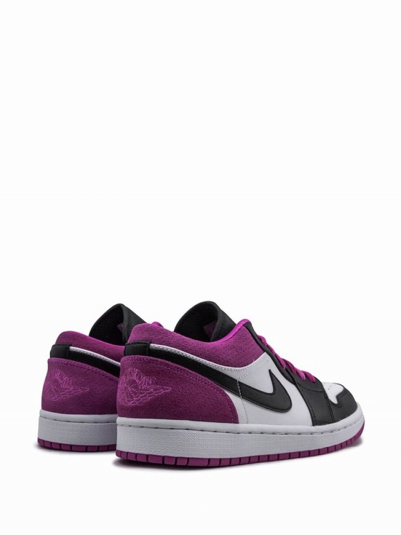 White / Black / Purple Men's Nike Low SE Air Jordan 1 | MVSWCX-963