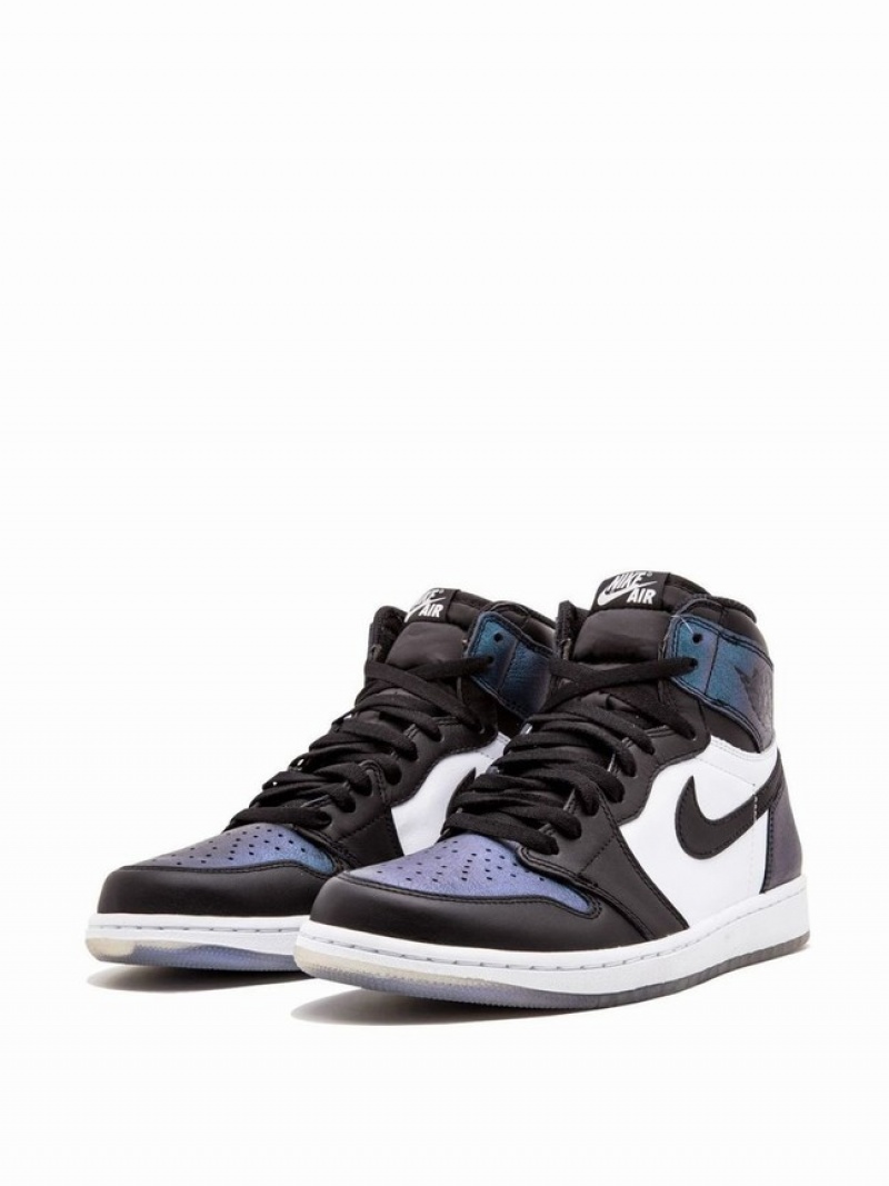 White / Black / Purple Men's Nike Retro High OG All Star Air Jordan 1 | BMVAET-951