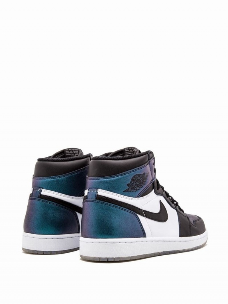 White / Black / Purple Men's Nike Retro High OG All Star Air Jordan 1 | BMVAET-951