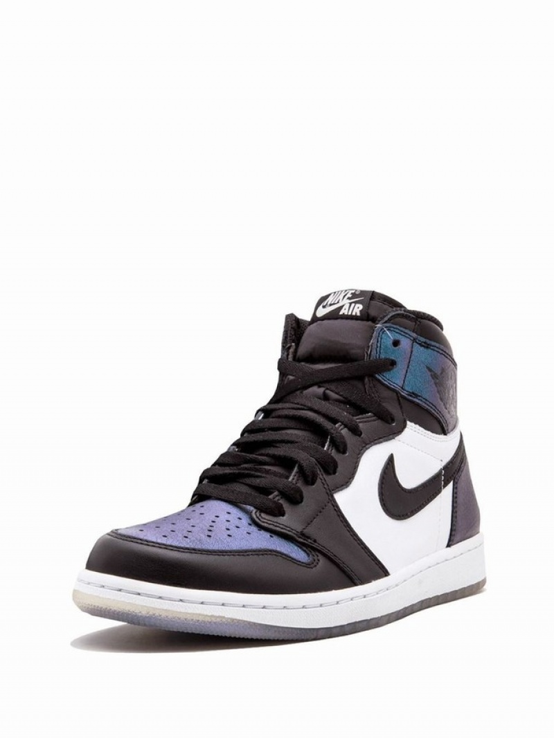 White / Black / Purple Men's Nike Retro High OG All Star Air Jordan 1 | BMVAET-951