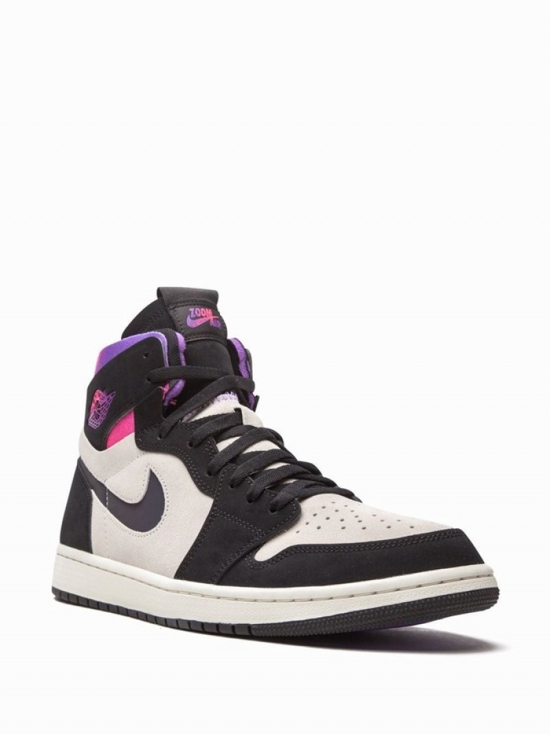 White / Black / Purple Men's Nike x PSG Zoom Comfort Air Jordan 1 | HJCZNG-830