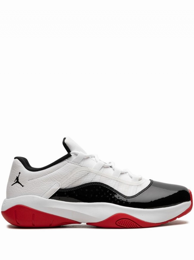 White / Black / Red Men\'s Nike CMFT Low Concord Bred Air Jordan 11 | QSPWGT-586