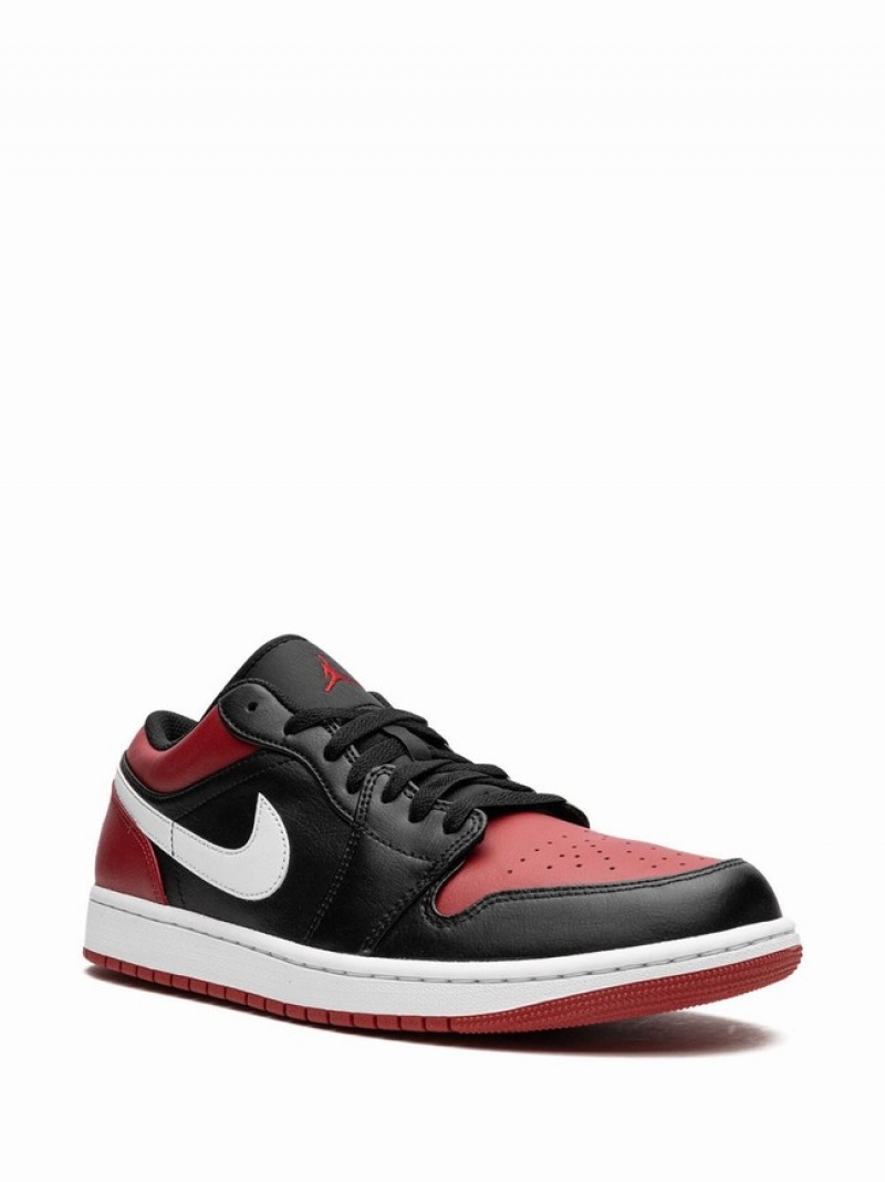 White / Black / Red Men's Nike Low Alternate Bred Toe Air Jordan 1 | KBJRVA-345