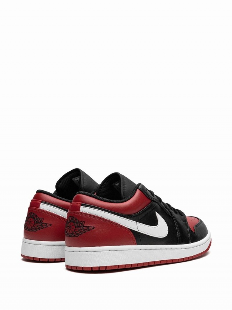 White / Black / Red Men's Nike Low Alternate Bred Toe Air Jordan 1 | KBJRVA-345