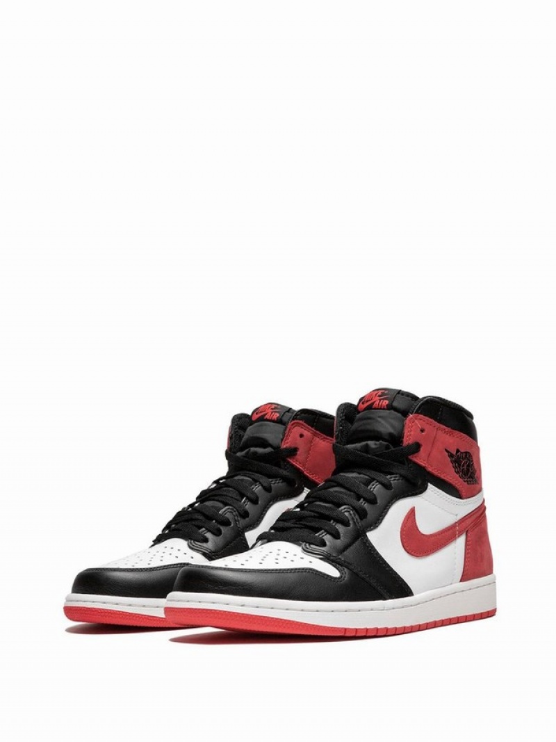 White / Black / Red Men's Nike Retro Air Jordan 1 | NGBMWK-308