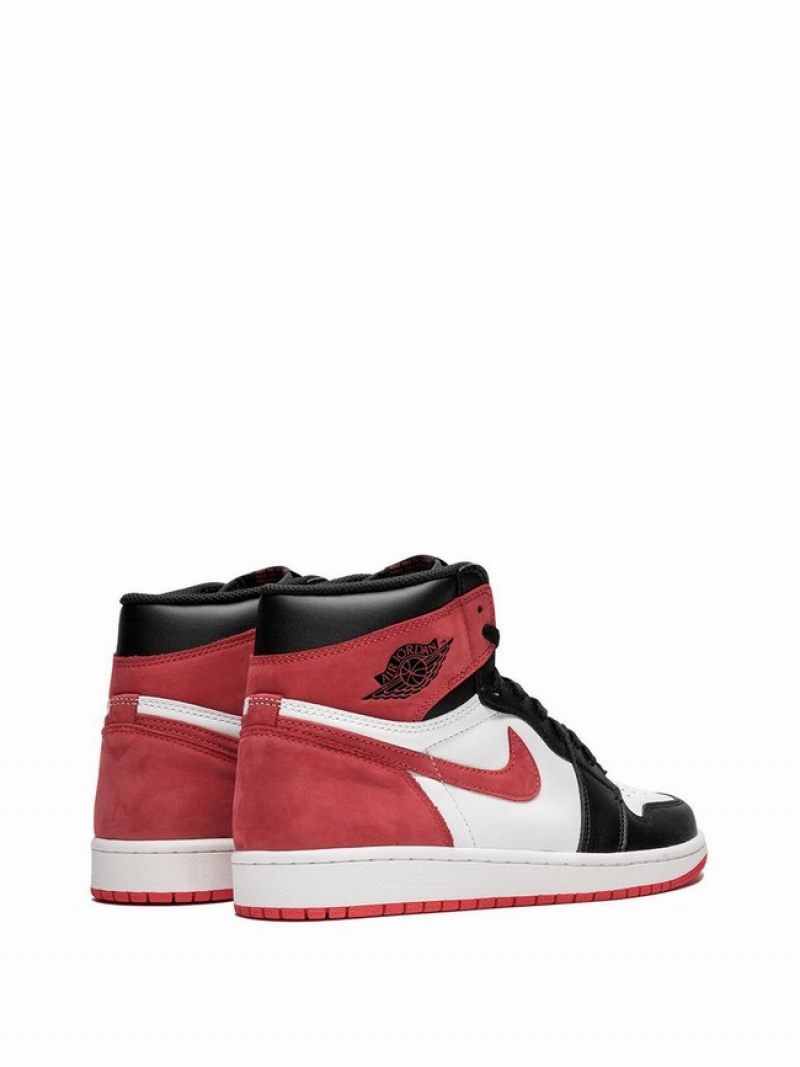 White / Black / Red Men's Nike Retro Air Jordan 1 | NGBMWK-308