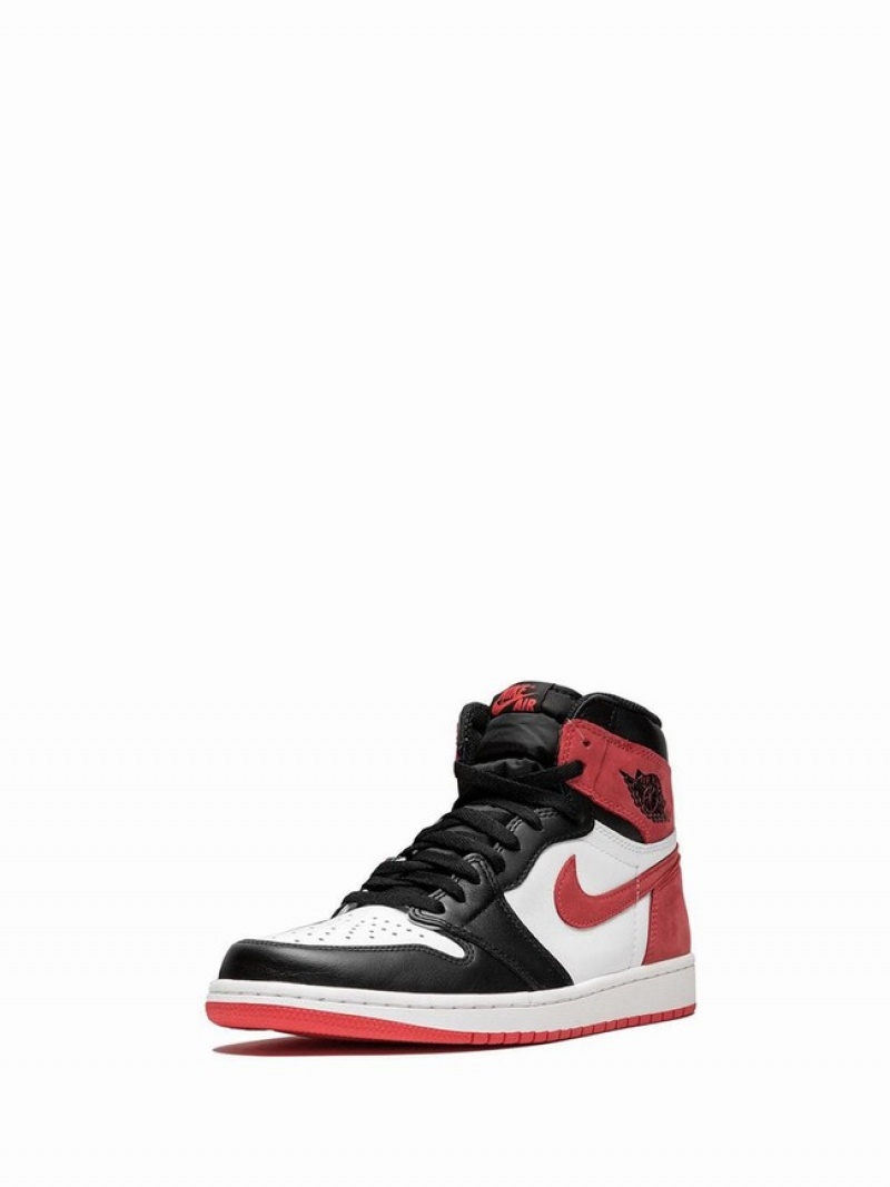 White / Black / Red Men's Nike Retro Air Jordan 1 | NGBMWK-308