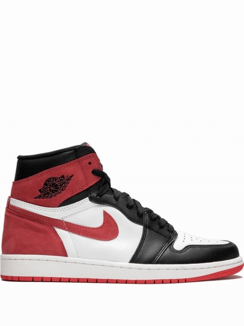 White / Black / Red Men\'s Nike Retro Air Jordan 1 | NGBMWK-308